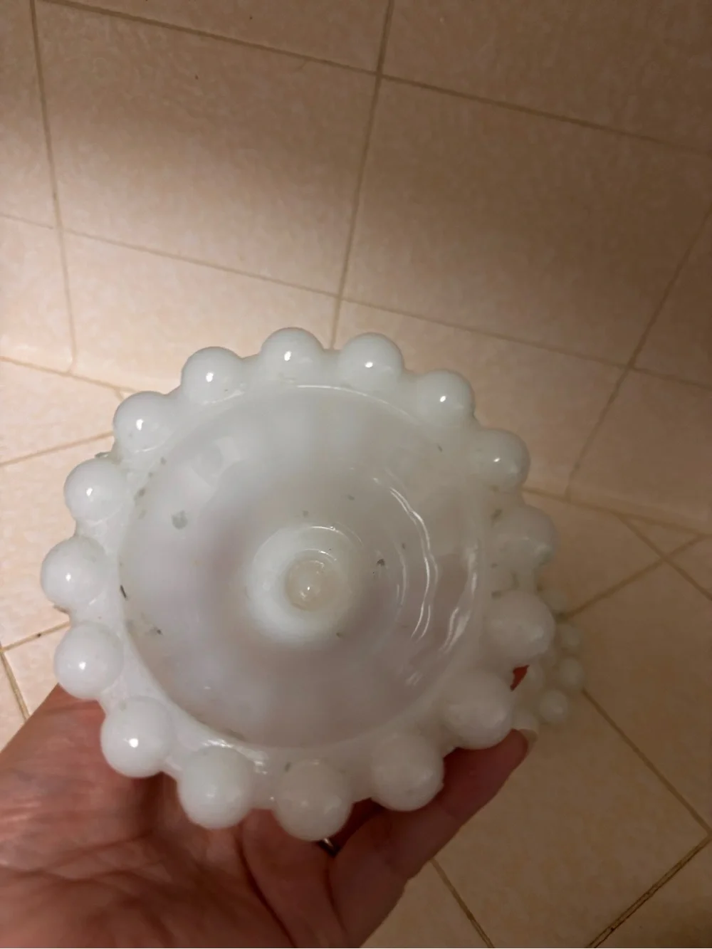 White Milk Glass Candleholders Pair